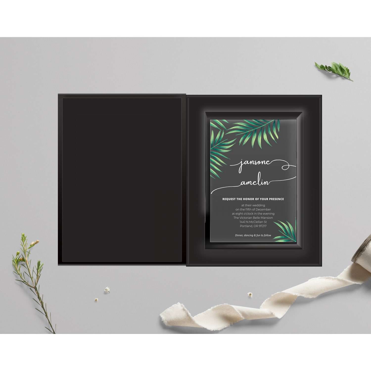 Wedding Invitation Card With Hard Cover UV Printing Transparent Acrylic Invitation Card 